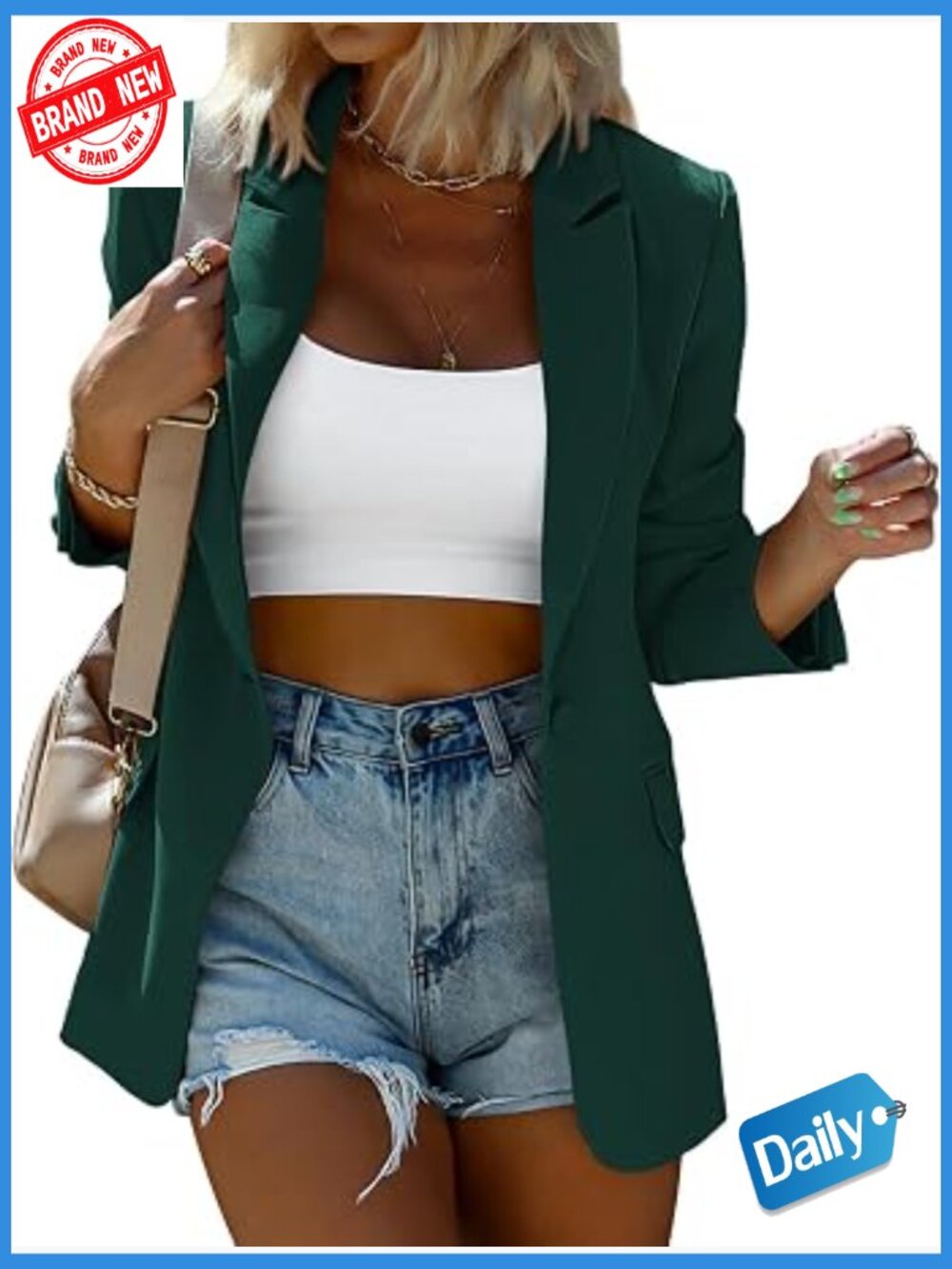 Oversized Blazer Long Sleeve Button Front Business Casual Suit Jacket